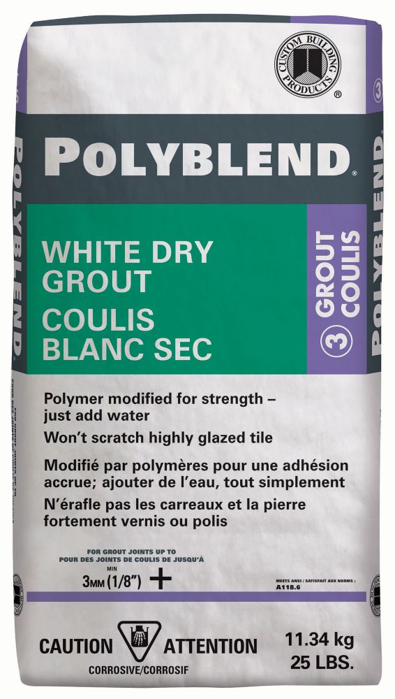 White - Polyblend Dry Non-Sanded Grout - 25 lbs