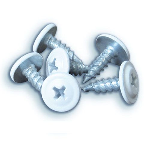 #2 Metal Self-Piercing Screws in White for Aluminum Gutter Components -12/Pack