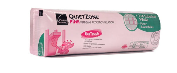 Owens Corning QuietZone PINK NEXT GEN FIBERGLAS Acoustic Insulation 15-inch x 48-inch x 3.5-inch (110.0 sq.ft.)