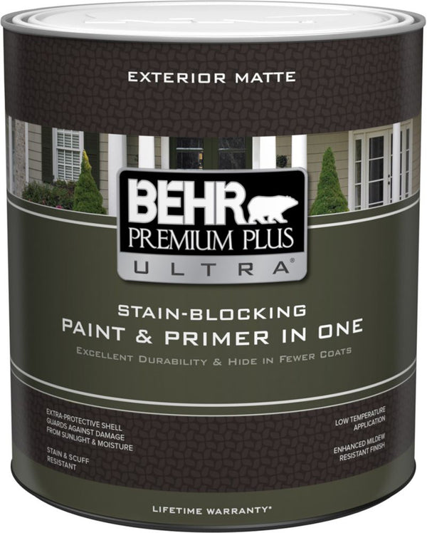 Exterior Paint & Primer in One, Semi-Gloss Enamel - Ultra Pure White - 946 mL