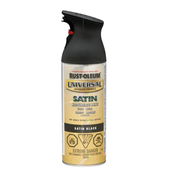 Spray Paint And Primer in One in Satin Black Aerosol - 340 g 