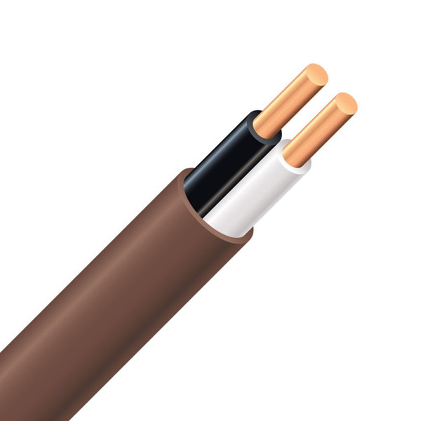 FAS/LVT Copper Thermostat Electrical Cable - 18/2 Brown 15m