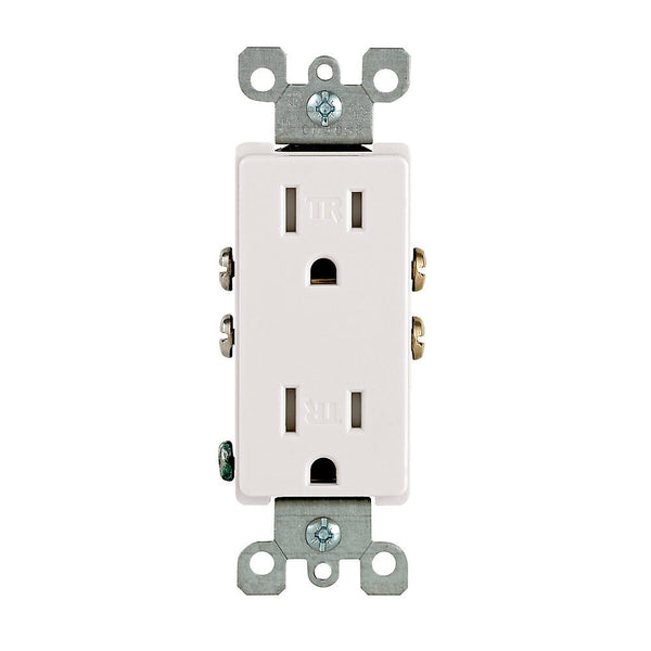 Decora Tamper Resistant Electrical Outlet Receptacle in White (10-Pack)