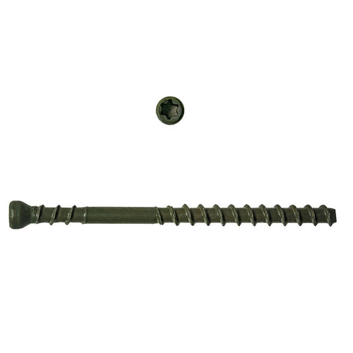 #7 x 1-7/8" Star Drive Trim Head Deck Fasteners - Green - 100/Pack
