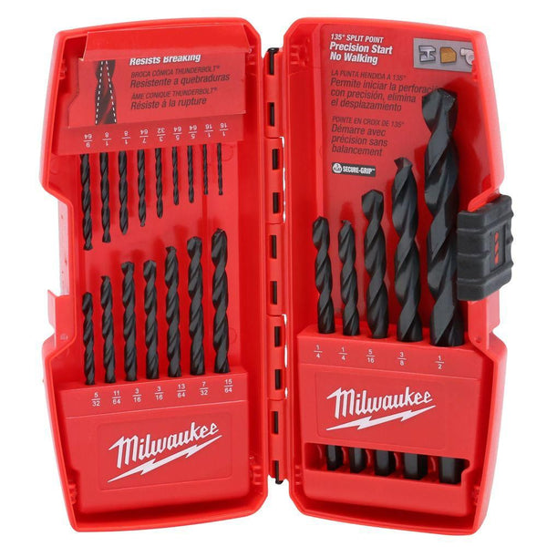 Milwaukee Tool 21-Piece Thunderbolt Black Oxide Drill Bit Set