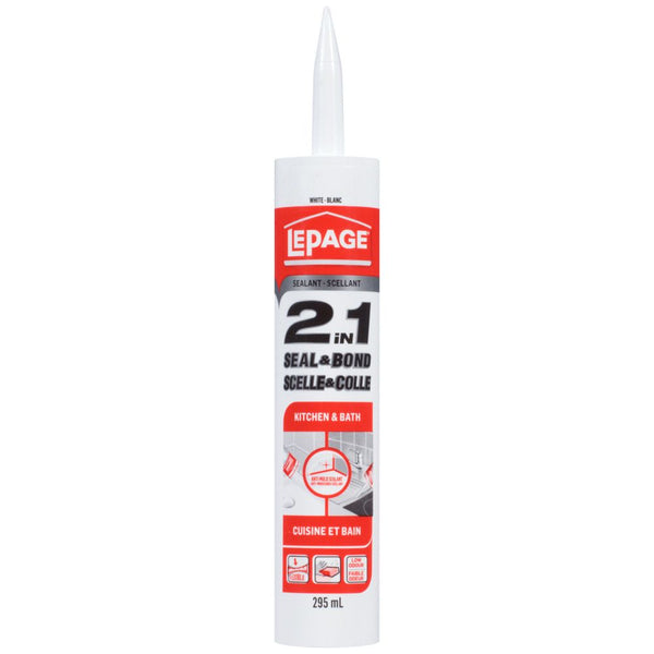 2 In 1 Seal & Bond Kitchen & Bath White 295Ml