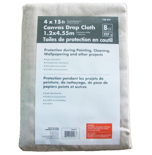 3 ft. 9-inch x 14 ft. 9-inch 227g Canvas Drop Cloth