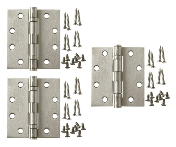 4-1/2 Inch X4 Inch Stainless Comm Hinge 3pk