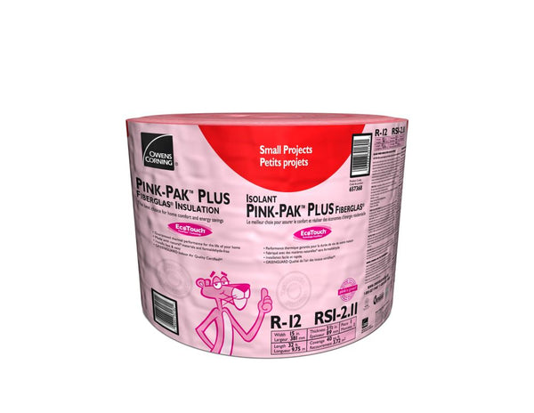 Owens Corning R-12 EcoTouch PINK-PAK PLUS PINK FIBERGLAS Insulation 15-inch. x 32 Feet. x 3.5-inch (40 sq.ft.)