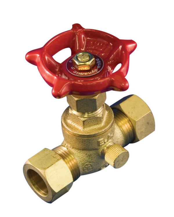 Stop & Waste Valve 1/2 Inch Compression x Compression Lead Free