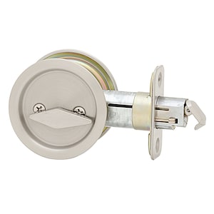 Round Pocket Door Handle Privacy in Satin Nickel