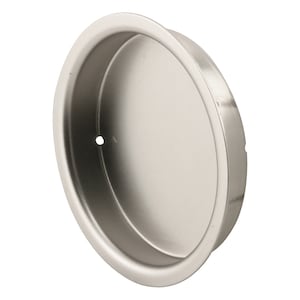 Round Door Pull - Finger Pull in Satin Nickle
