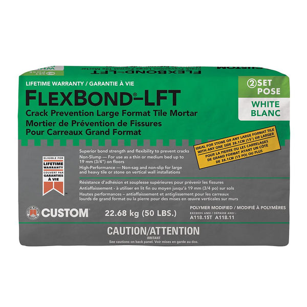 FlexBond LFT Crack Prevention Medium Bed Mortar White - 50 lbs