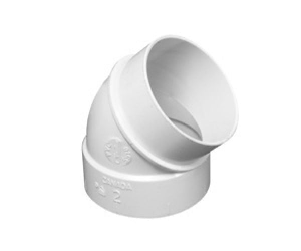 45 Degree Elbow with Spigot for Central Vacuum Connections