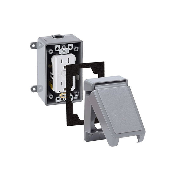 Plastic Box & Cover W/ Receptacle