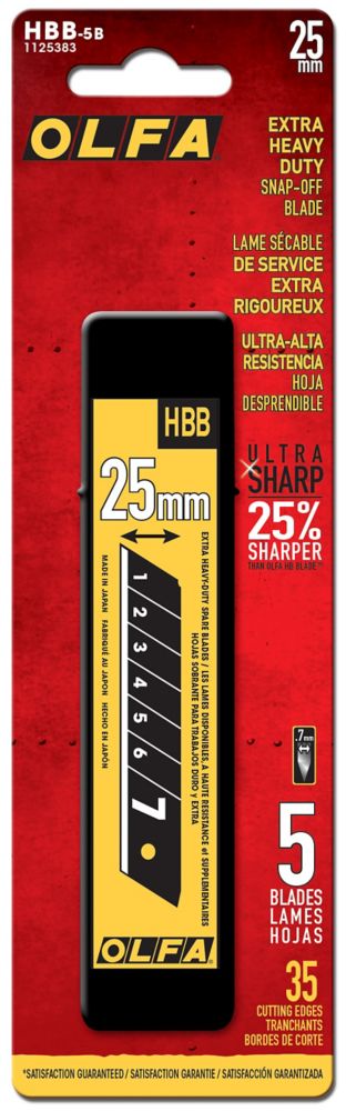 25mm UltraSharp Snap-Off Black Blades - 5/Pack