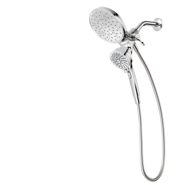 Attract 6-spray 6.75-inch Dual Shower Head and Handheld Shower Head in Chrome Eco