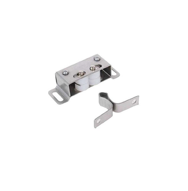 Richelieu Double Roller Catch with Diamond Strike, Stainless Steel