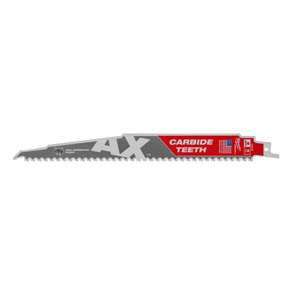 Milwaukee Tool 9-Inch 5 TPI AX Carbide Teeth Demo Nail Embedded Wood Cutting SAWZALL Blade (1-Pack)