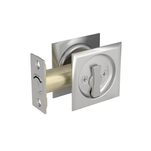 Square Pocket Door Handle Privacy in Satin Nickel
