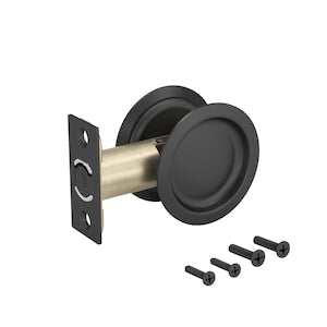 Round Door Pull - Finger Pull in Black