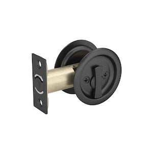 Round Pocket Door Handle Privacy in Black