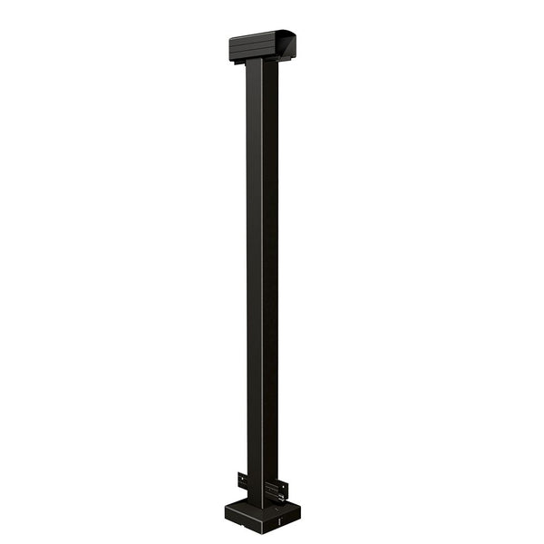 42-inch H Aluminum Deck Railing Mid Post in Matte Black