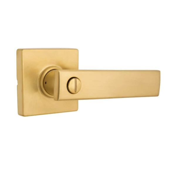Defiant Westwood Brushed Gold Bed and Bath Door Lever with Square Rose