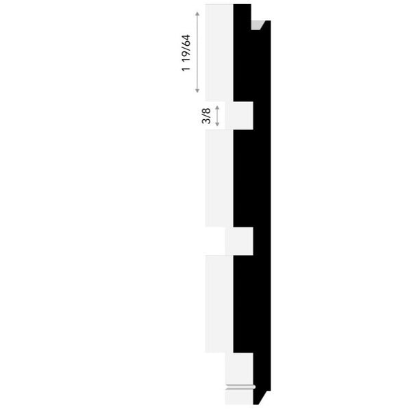 Allure Collection: MDF Refine Slatwall Paneling 5 5/16 x 1/2 (16' Lengths)