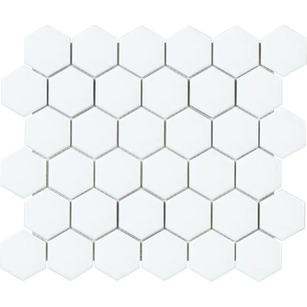 Enigma Metro Hexagon 2-inch Matte White Porcelain Mosaic Tile (0.95 sq. ft. / piece)