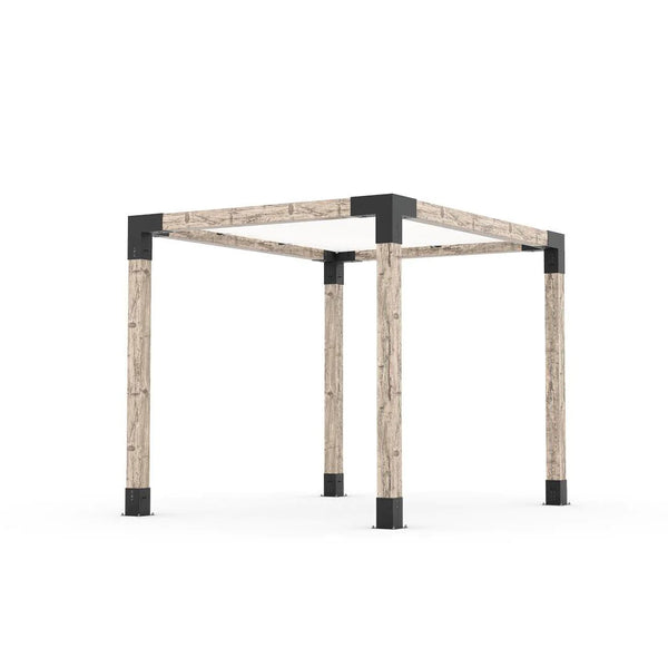 Toja Grid Pergola Kit with SHADE SAIL for 6x6 Wood Posts, 8' x 10' -White