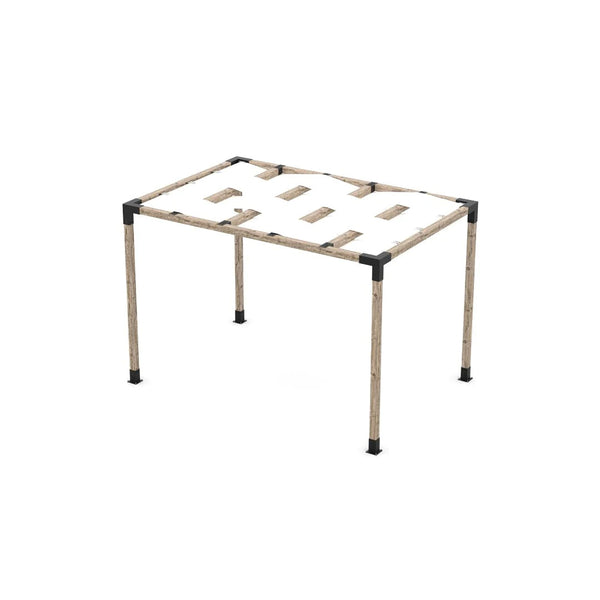 Toja Grid Pergola Kit with Wave Shades for 4x4 Wood Posts, 8' x 12' -White