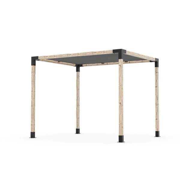Toja Grid Pergola Kit with SHADE SAIL for 4x4 Wood Posts, 8' x 10' -Graphite