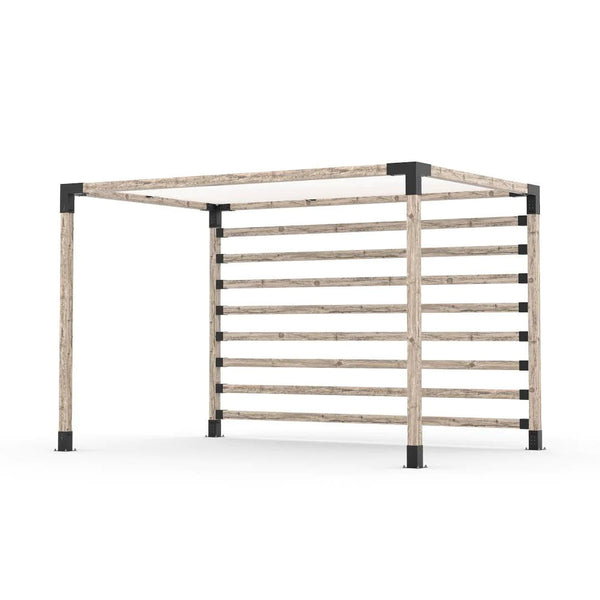 Toja Grid Pergola Kit with Post Wall for 4x4 Wood Posts, 8' x 12' -White