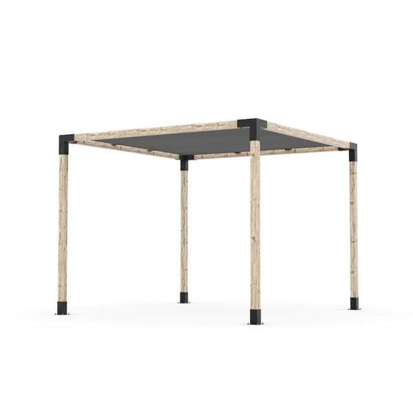Toja Grid Pergola Kit with SHADE SAIL for 4x4 Wood Posts, 10' x 10' -Graphite