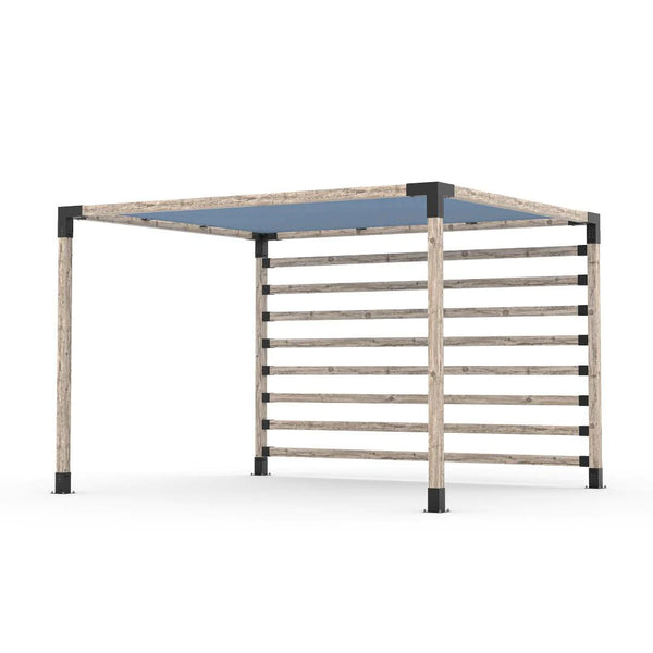 Toja Grid Pergola Kit with Post Wall for 4x4 Wood Posts, 10' x 12' -Denim