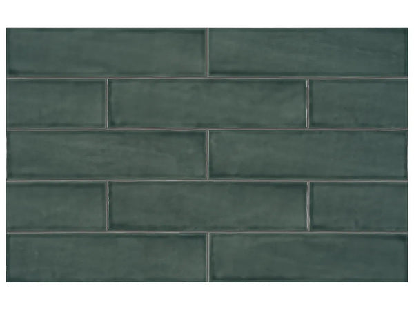 Anatolia 3 x 12 in (7.5 x 30 cm) Teramoda Glossy Pressed Glazed Ceramic, EMERALD