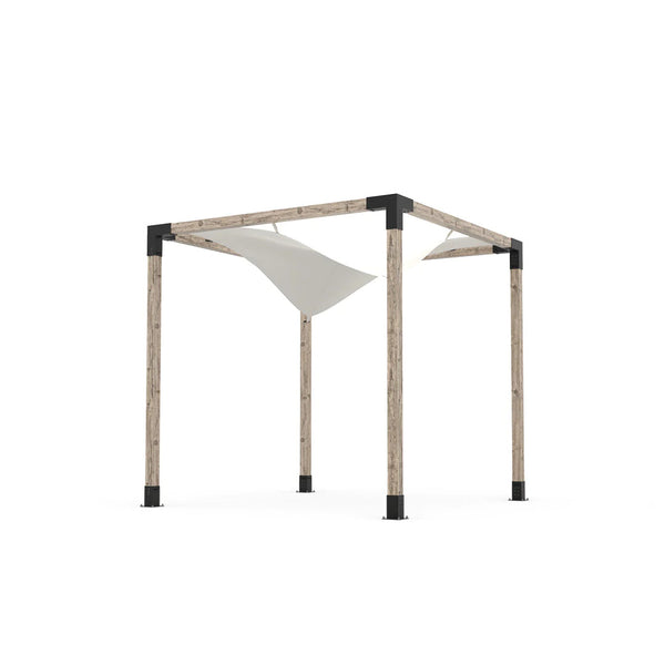 Toja Grid Pergola Kit with Waterproof Wing Top for 4x4 Wood Posts, 8' x 8' -White