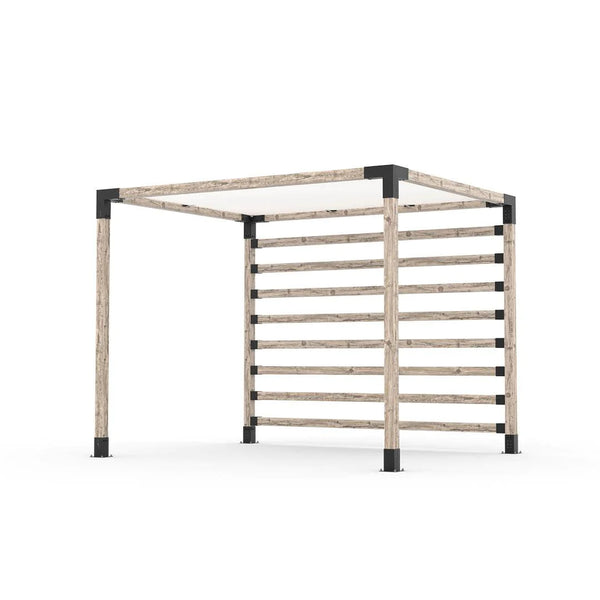 Toja Grid Pergola Kit with Post Wall for 4x4 Wood Posts, 8' x 10' -White