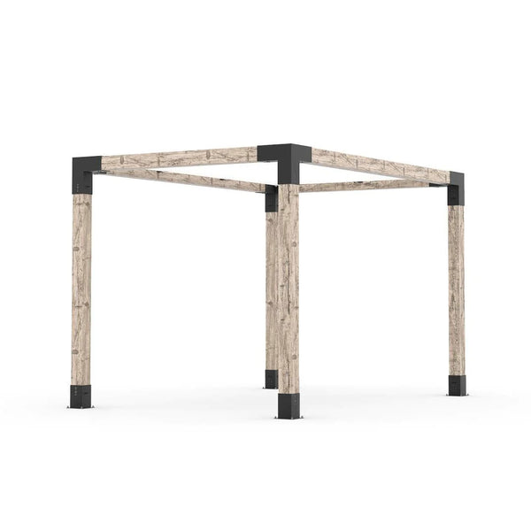 Toja Grid Pergola Kit with SHADE SAIL for 6x6 Wood Posts, 8' x 12' -White
