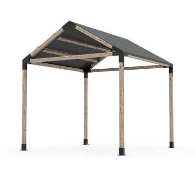 Toja Grid GRID 30 Single Pergola Kit with Water-Repellant Top for 4x4 Wood Posts, 10' x 10' -Graphite