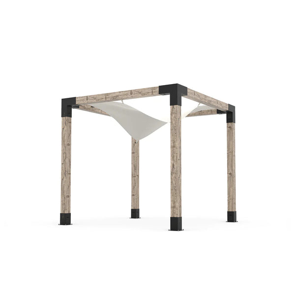 Toja Grid Pergola Kit with Waterproof Wing Top for 6x6 Wood Posts, 8' x 8' -White