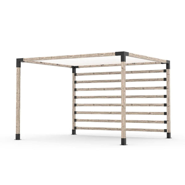 Toja Grid Pergola Kit with Post Wall for 4x4 Wood Posts, 10' x 12' -White