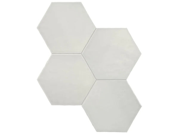 Anatolia 6 in (15 cm) Hexagon Teramoda Glossy Pressed Glazed Ceramic, STONE