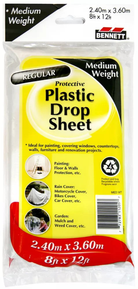 8 ft. x 12 ft. Medium Weight Plastic Drop Sheet