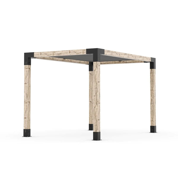 Toja Grid Pergola Kit with SHADE SAIL for 6x6 Wood Posts, 8' x 12' -Graphite