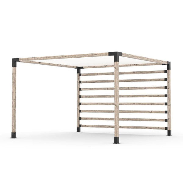 Toja Grid Pergola Kit with Post Wall for 4x4 Wood Posts, 12' x 12' -White