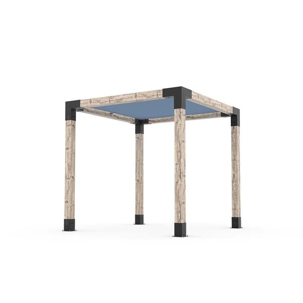 Toja Grid Pergola Kit with SHADE SAIL for 6x6 Wood Posts, 8' x 8' -Denim
