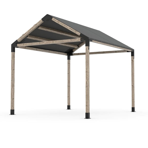 Toja Grid GRID 30 Single Pergola Kit with Water-Repellant Top for 4x4 Wood Posts, 10' x 12' -Graphite