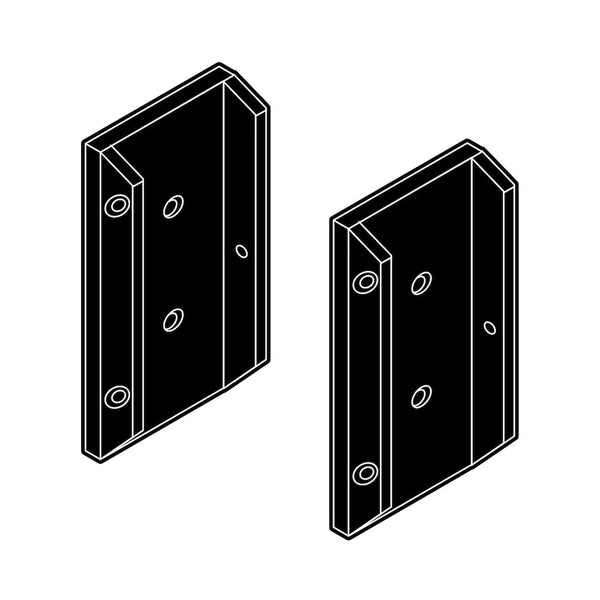 Veranda 2-inch W x 4-inch H 2-Sided Rigid Plastic Deck Rail Brackets in Black (2-Piece)